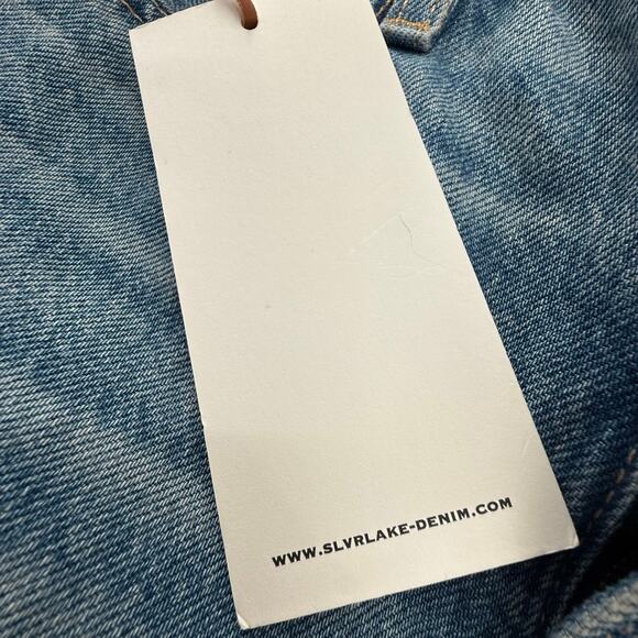 Slvrlake London Jeans SZ 24 NWT Shakedown Straight Leg Distress Denim High Waist - Picture 7 of 16